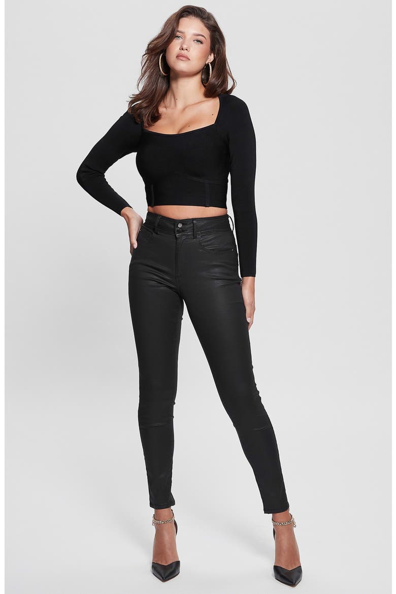 Shape Up Coated High Waist Straight Leg Jeans, Alternate, color, HARR