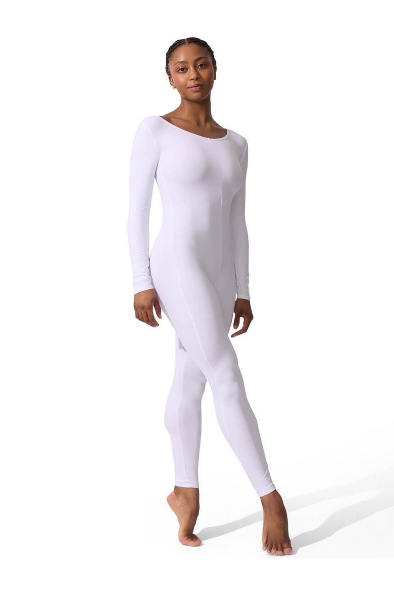 Long Sleeve Unitard, Main, color, white