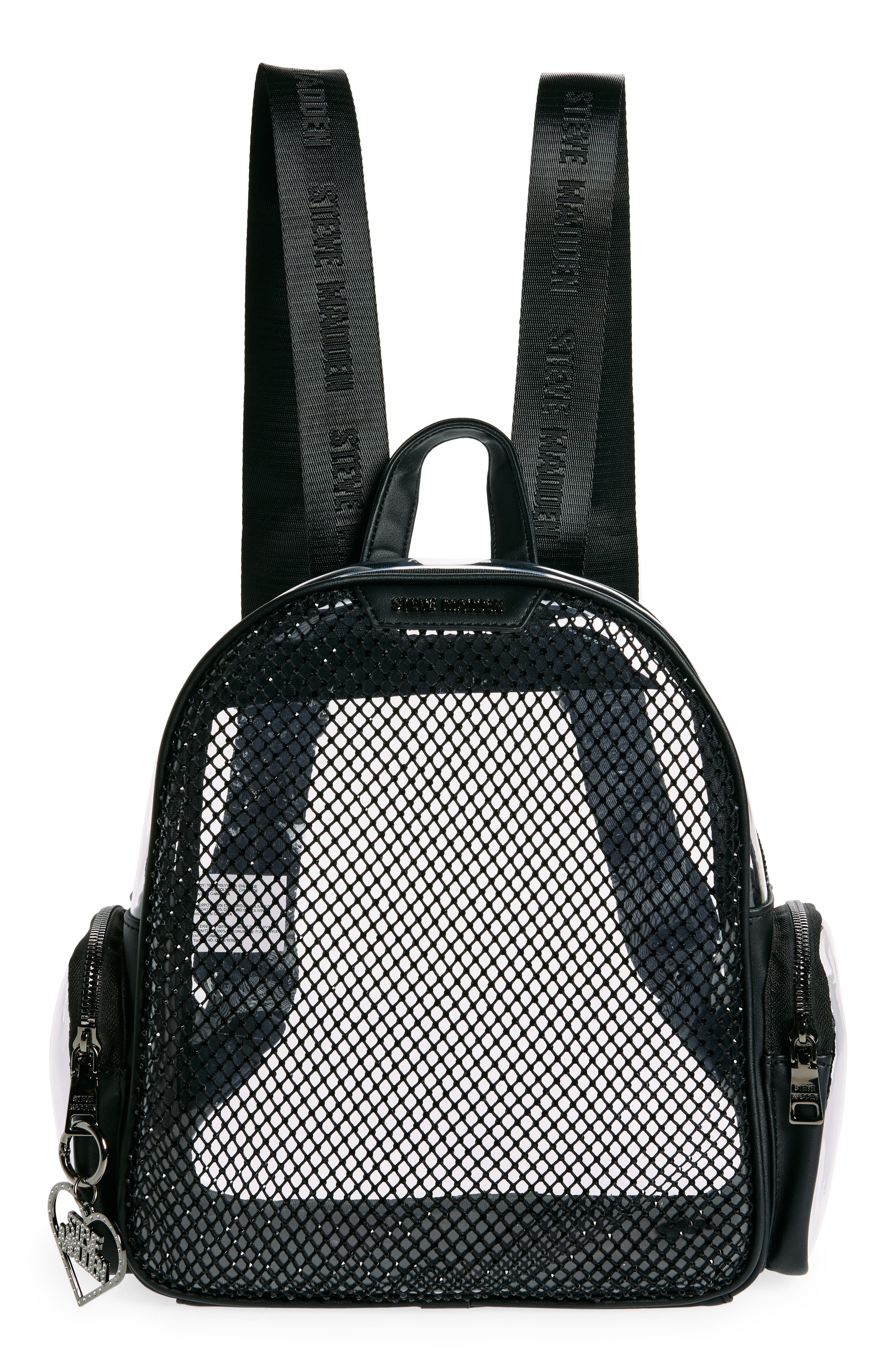 Steve Madden Black Clear Backpack Steve Madden Clear Backpack with Laptop Pouch | MainPlace Mall main image 4