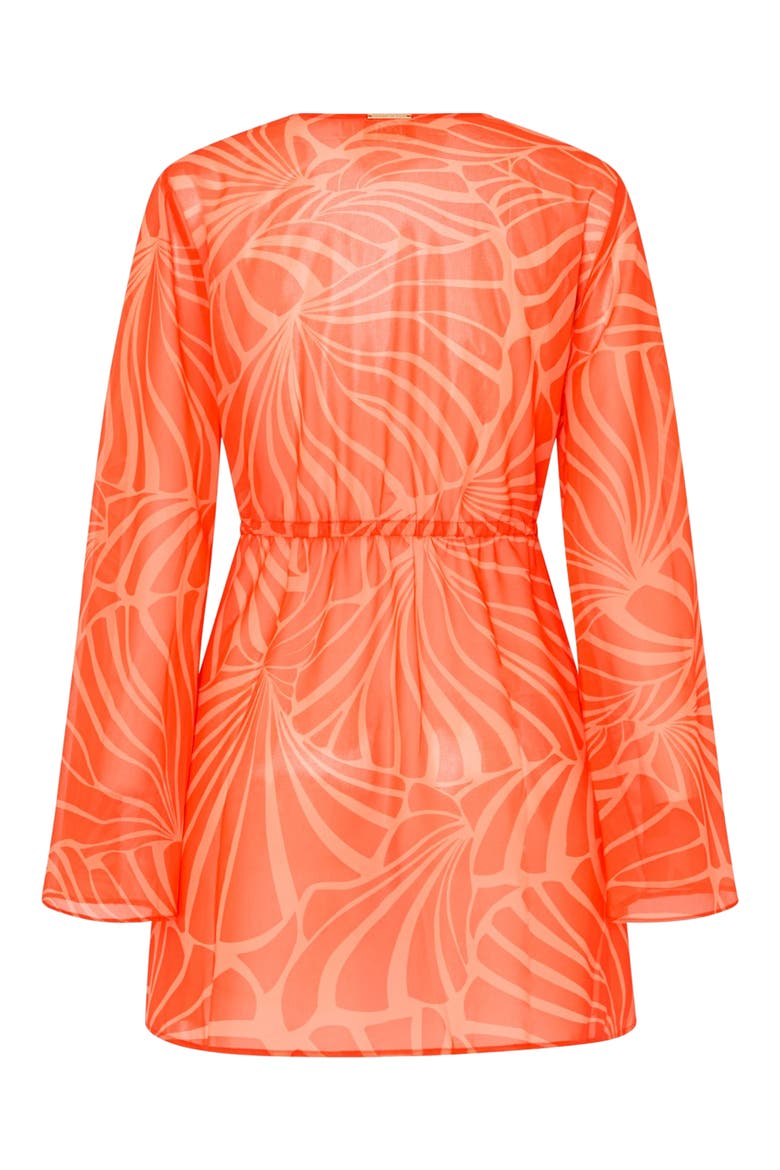 Jessie Abstract Kai Print Chiffon Cover-Up, Alternate, color, ORANGE MULTI
