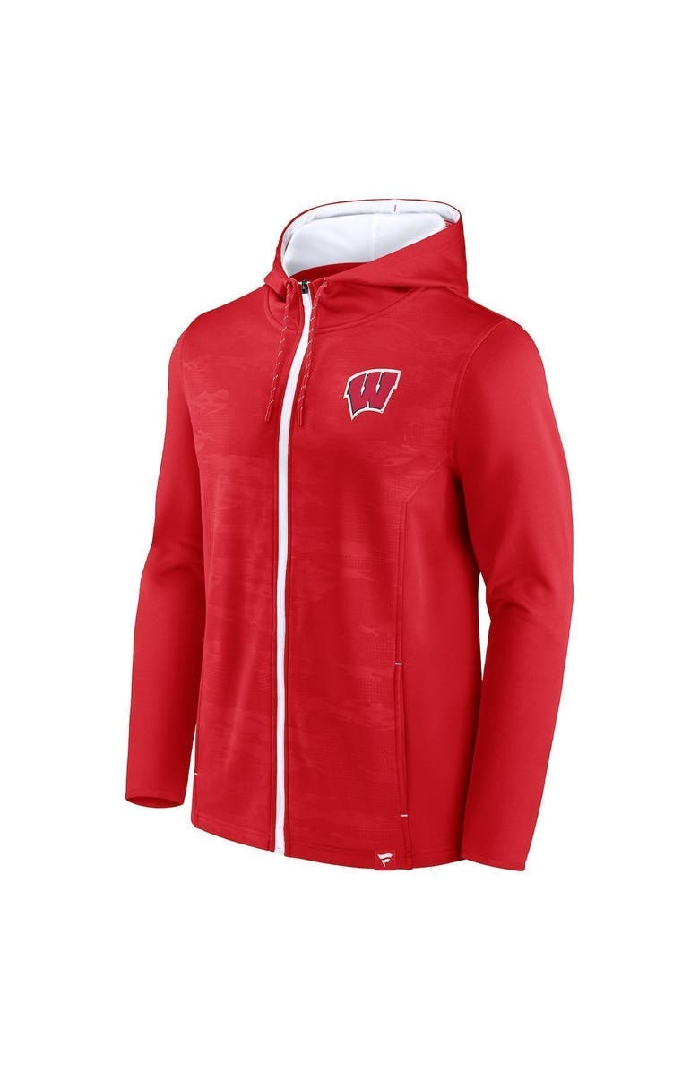 FANATICS Men's Fanatics Branded Red Wisconsin Badgers Ball Carrier Full-Zip Hoodie, Alternate, color, 