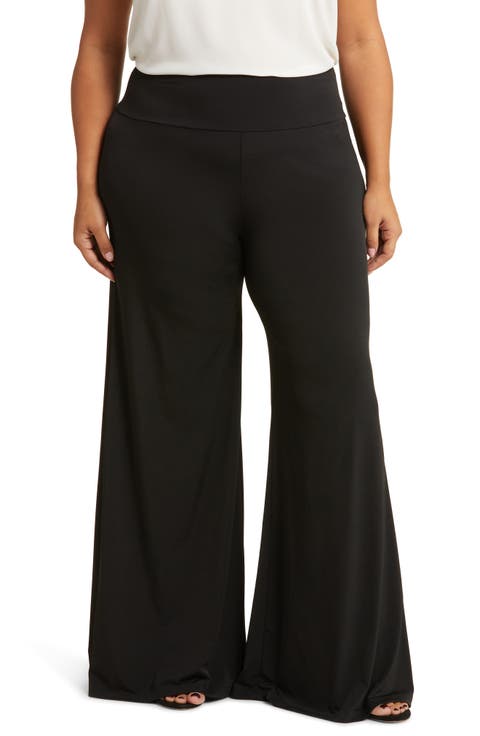 Jersey Wide Leg Pants (Plus)