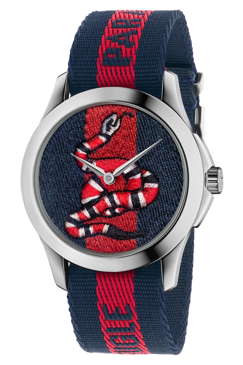 Le Marché Des Merveilles Nylon Strap Watch, 45mm, Main, color, NO COLOR