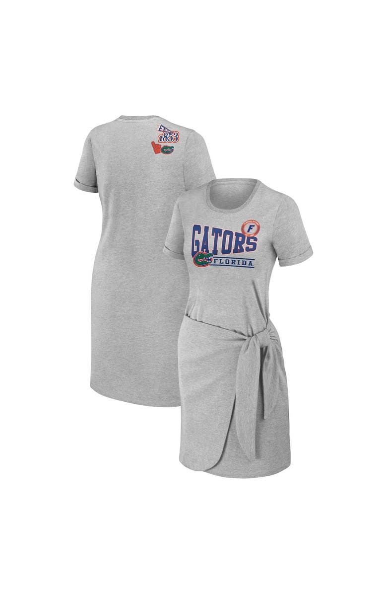 WEAR by Erin Andrews Women's WEAR by Erin Andrews Heather Gray Florida Gators Knotted T-Shirt Dress, Alternate, color, U. Of Florida