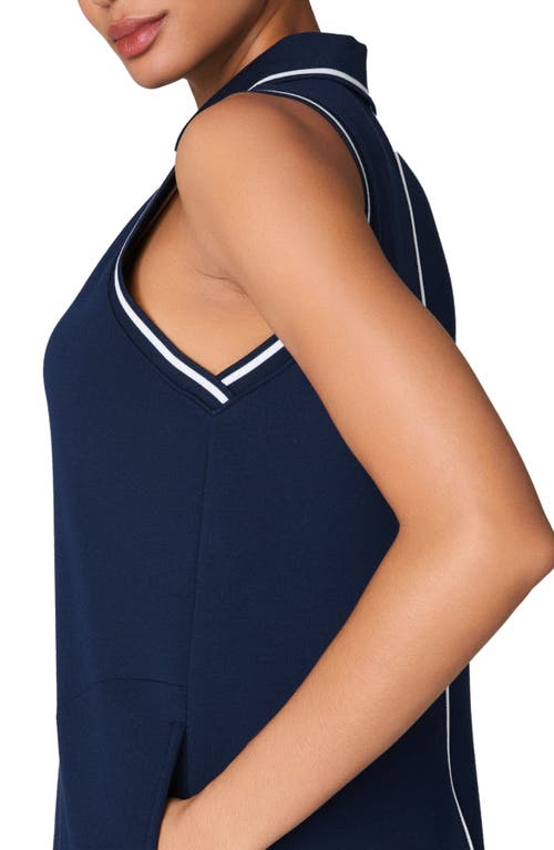 Spanx Airpique Sleeveless Polo Dress In Timeless Navy