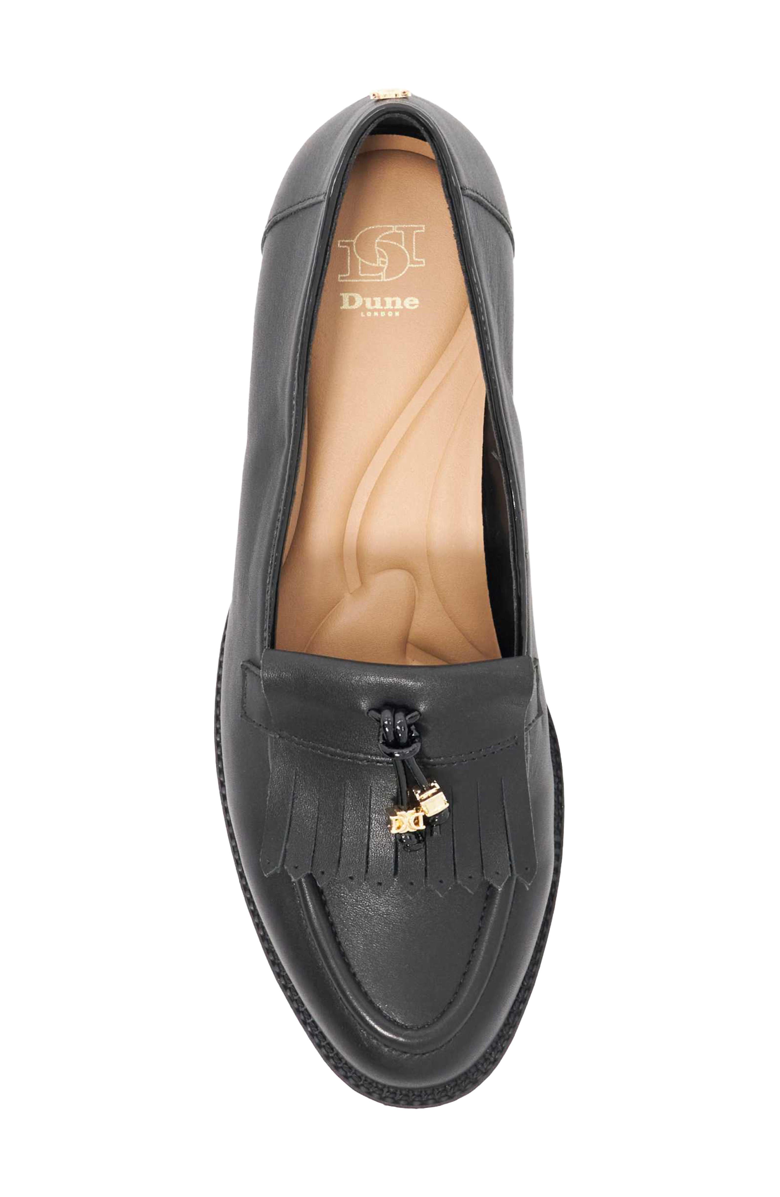 Globetrot Leather Tassel Loafer, Alternate, color, BLACK