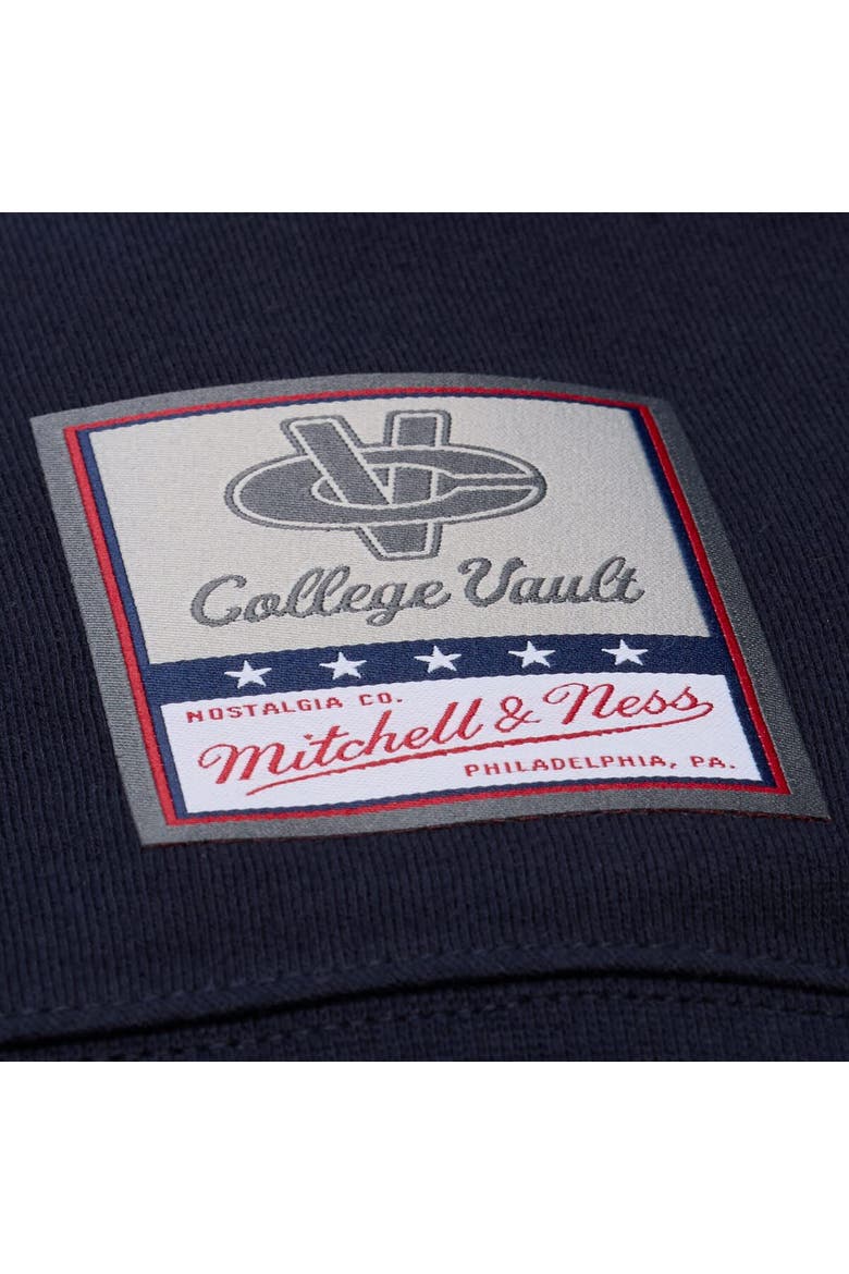 Men's Mitchell & Ness  Navy Penn State Nittany Lions Half Time Fleece Crewneck Sweatshirt, Alternate, color, Navy