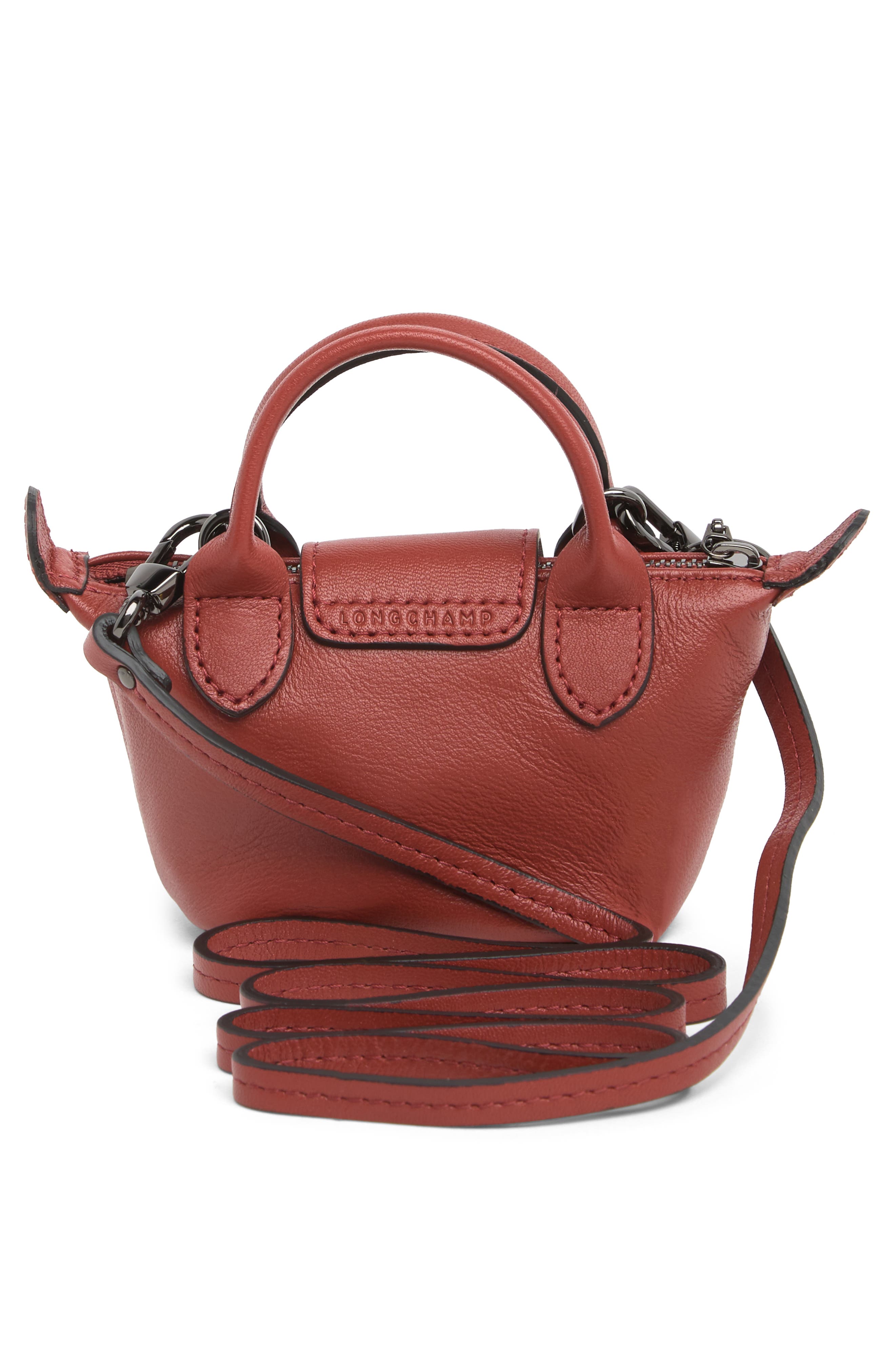 Longchamp Le Pliage Cuir Nano Crossbody Bag, Alternate, color, 