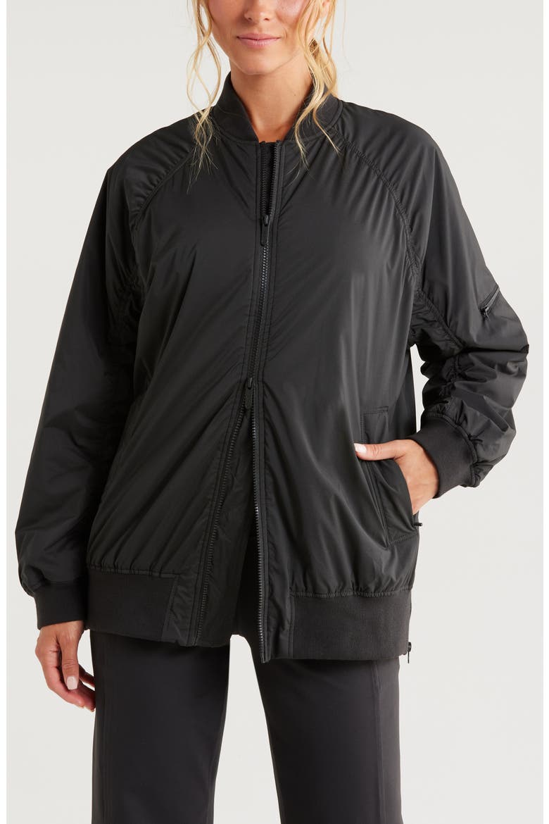 Go With It Aviator Jacket, Alternate, color, BLACK