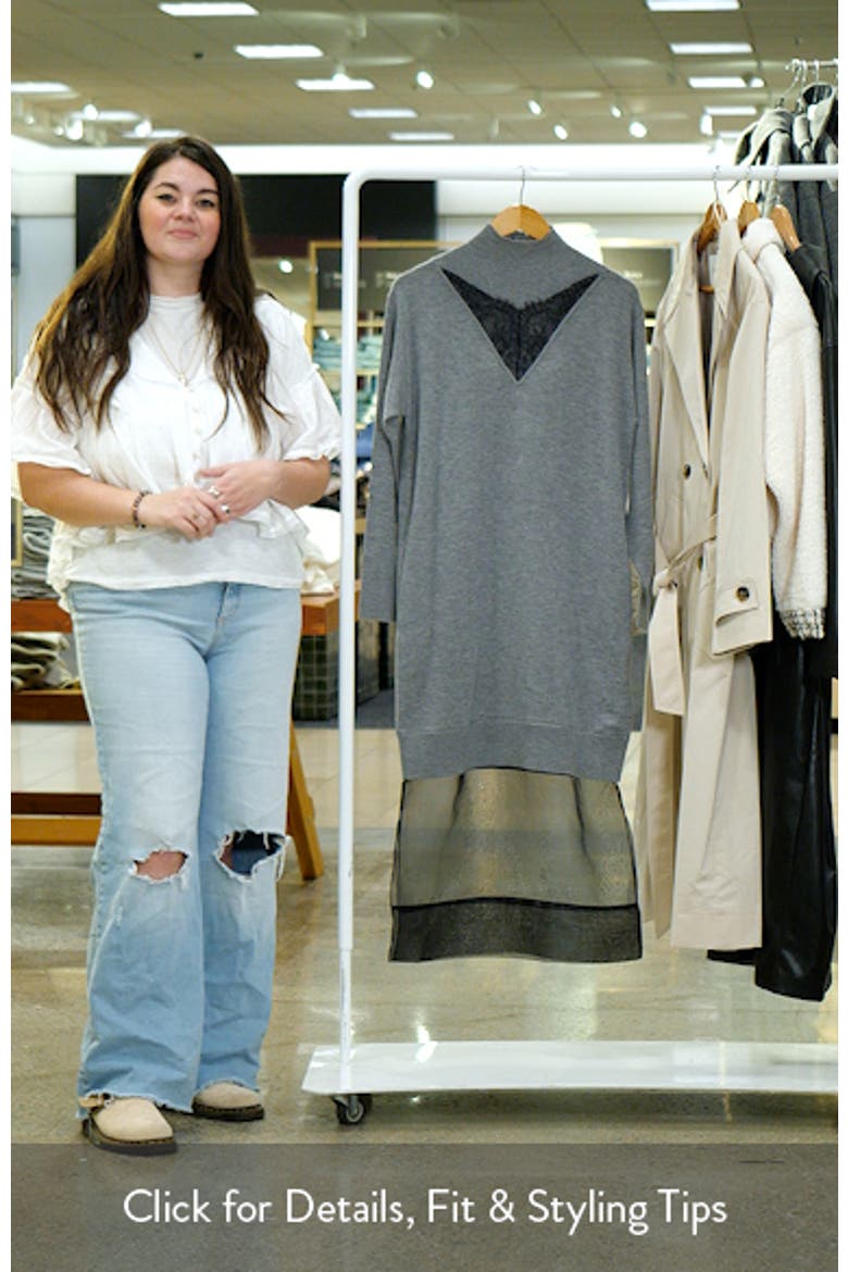 Lace Trim Wool Sweater Dress video