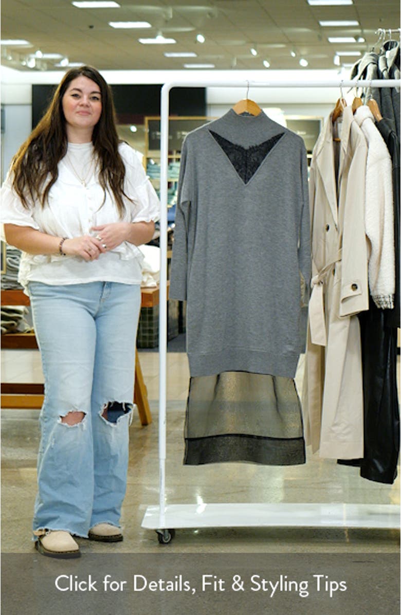 Lace Trim Wool Sweater Dress, sales video thumbnail