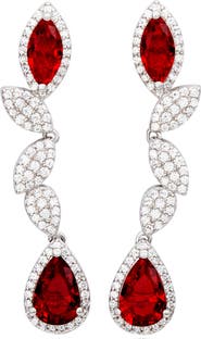 SUZY LEVIAN Sterling Silver Sapphire & Lab Grown White Sapphire Drop Dangle Earrings