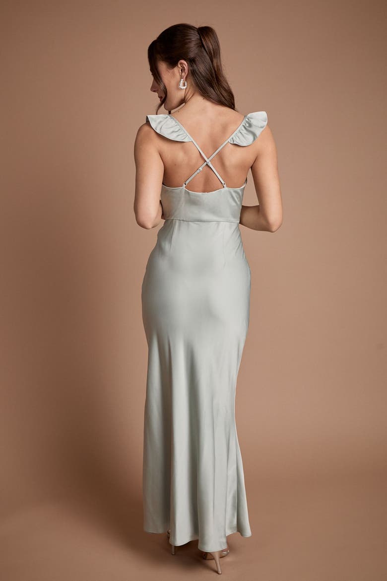 Lace Trim Cami Button Maxi Dress, Alternate, color, Sage