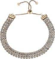 BCBG Generation Adjustable Triple Row Crystal Bracelet in Gold