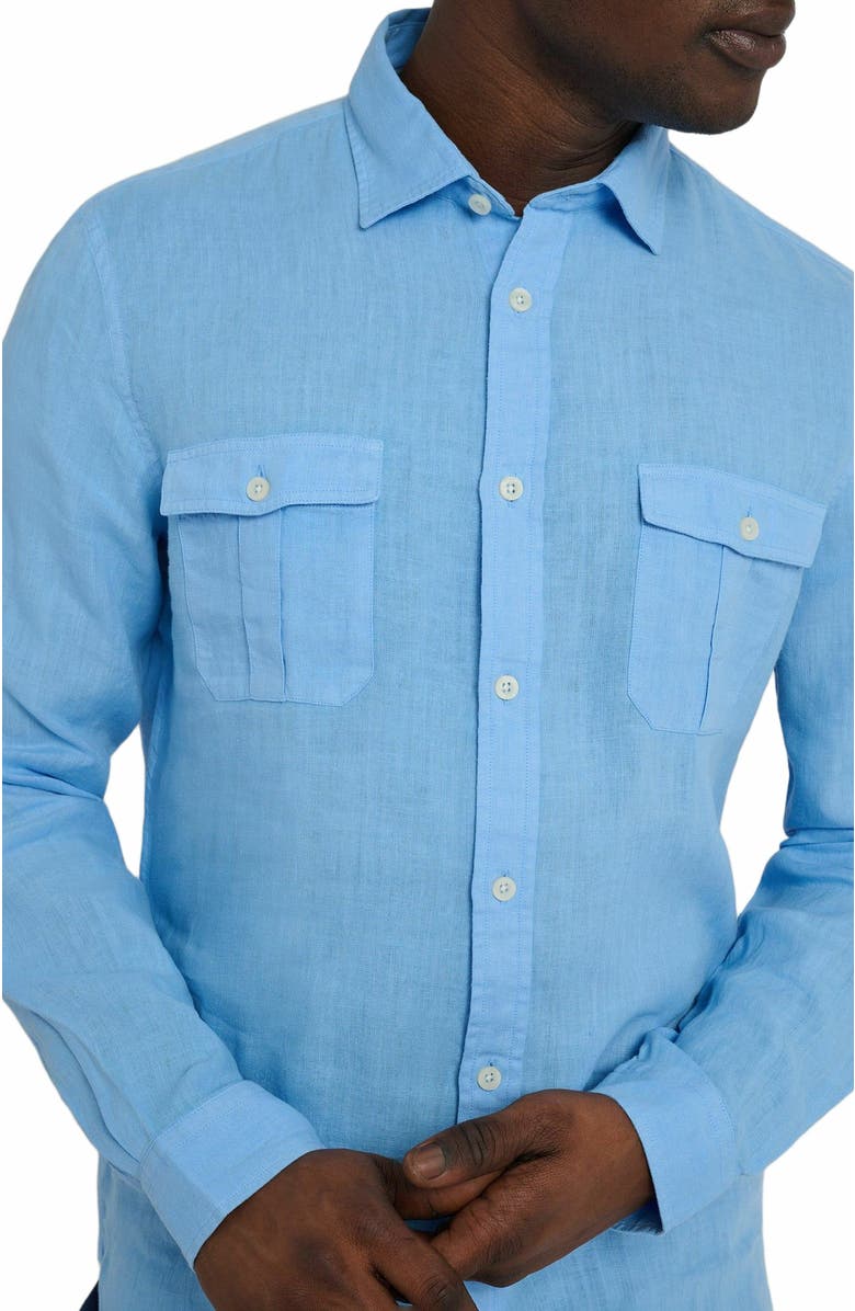 Onia Garment Dye Linen Standard Fit Shirt, Alternate, color, Light Blue