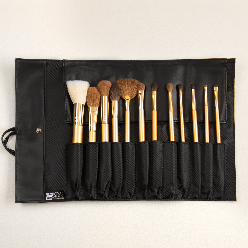 Omnia Brush Gold 13pc Wrap Makeup Brush Set In Gold