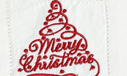 Tiramisu Embroidered Set Of 4 Holiday Cocktail Napkins In White