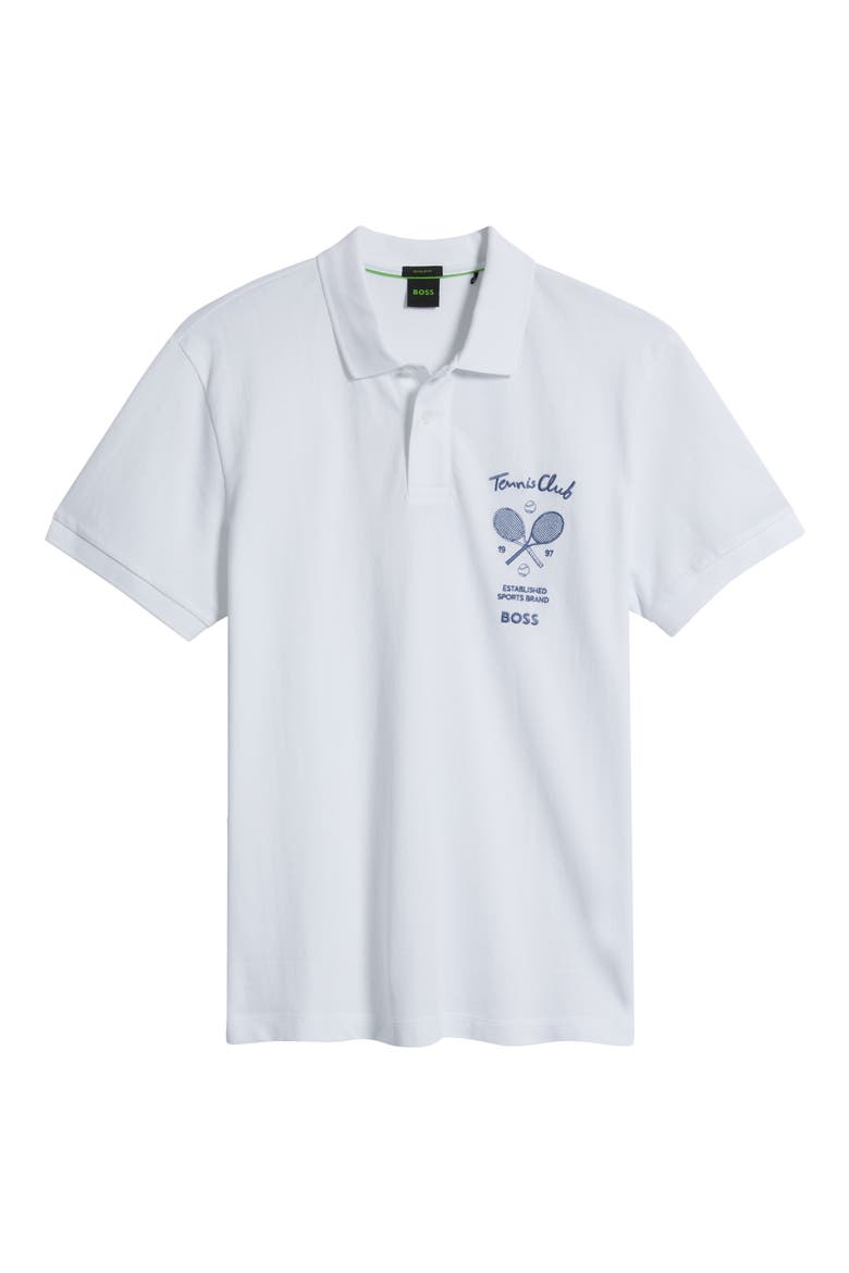 Member Embroidered Cotton Piqué Polo, Alternate, color, WHITE
