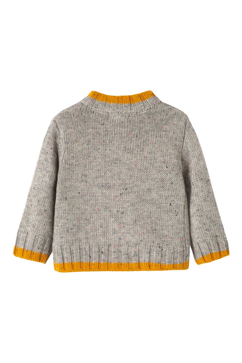 Fox Zip Up Sweater, Alternate, color, DARK GREY