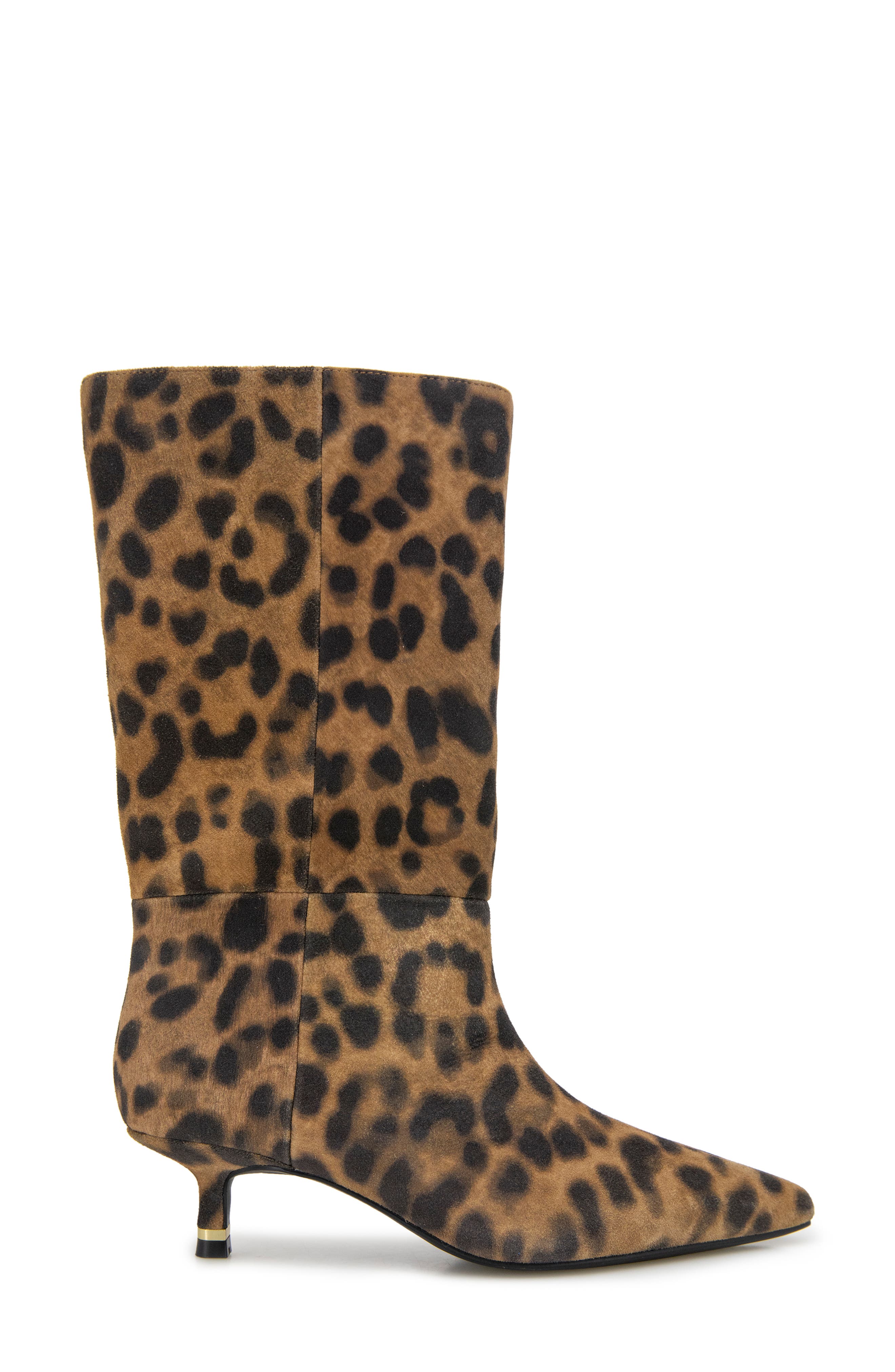 Kenneth Cole Meryl Pointed Toe Boot, Alternate, color, Leopard Suede