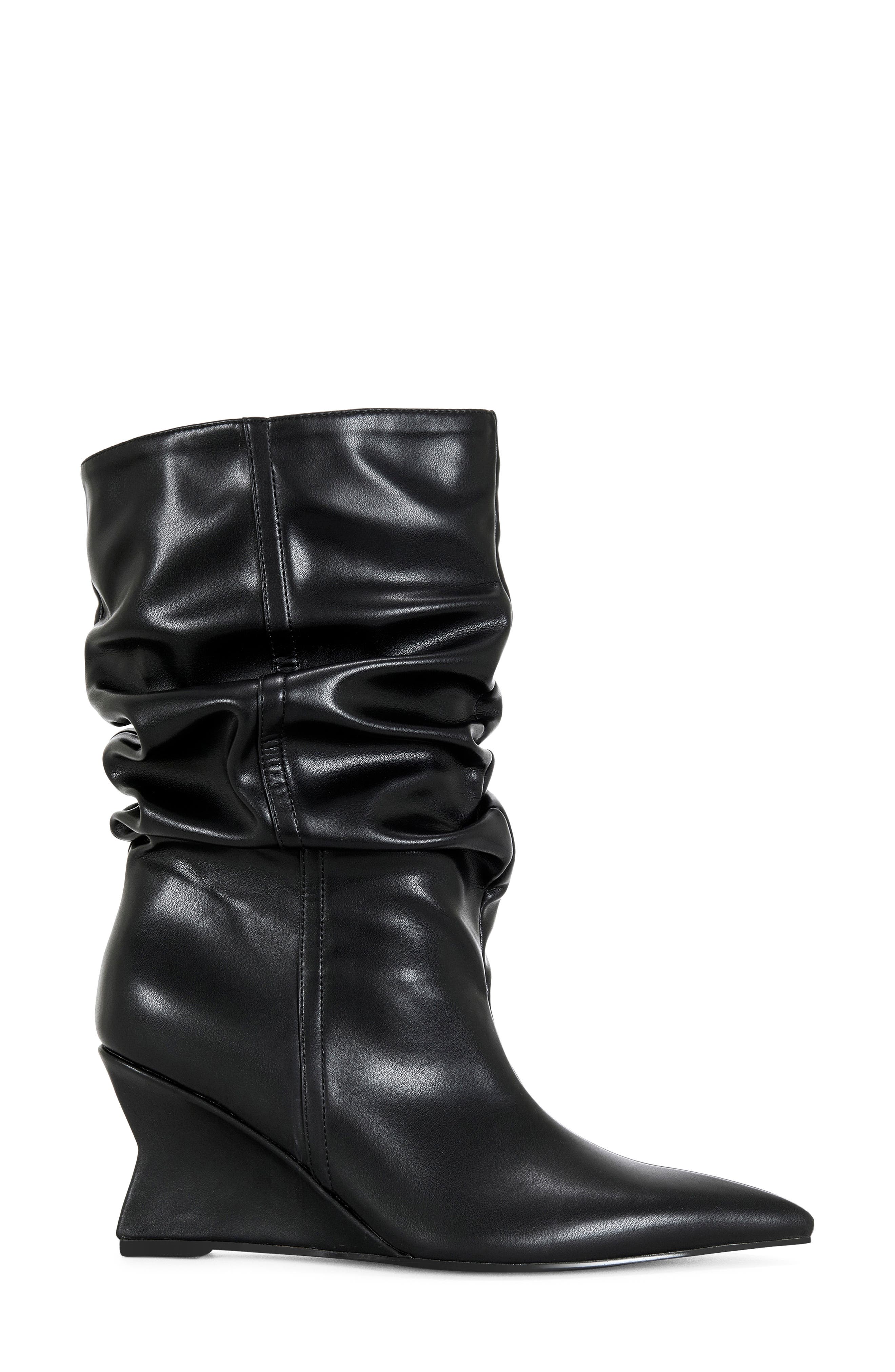 AZALEA WANG Asaf Slouch Shaft Bootie, Alternate, color, Black