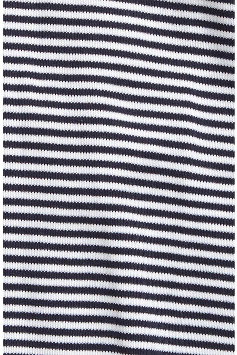 Stripe Pima Cotton Zip Footie, Alternate, color, NAVY
