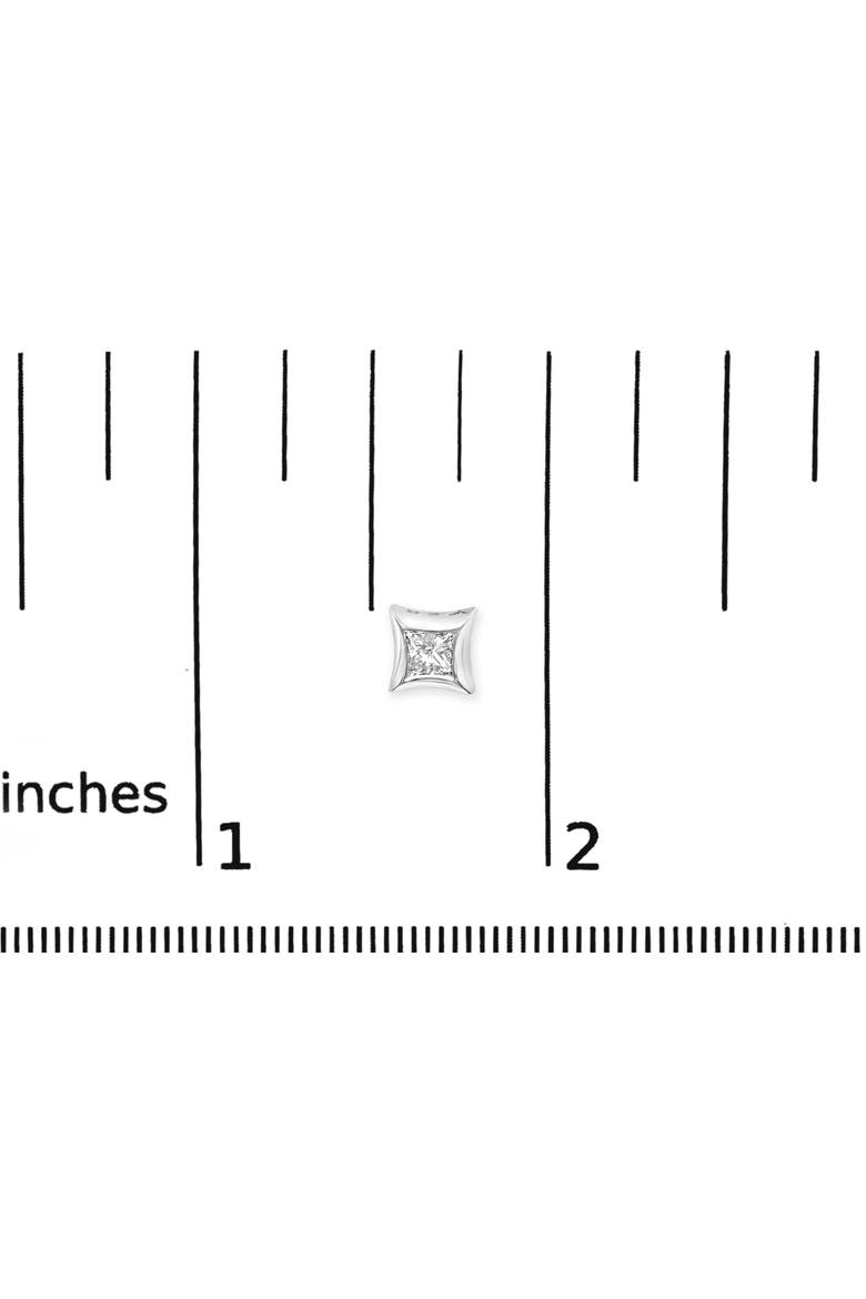 10K White Gold 1/2 Ct Invisible Princess Stud Earrings, Alternate, color, White