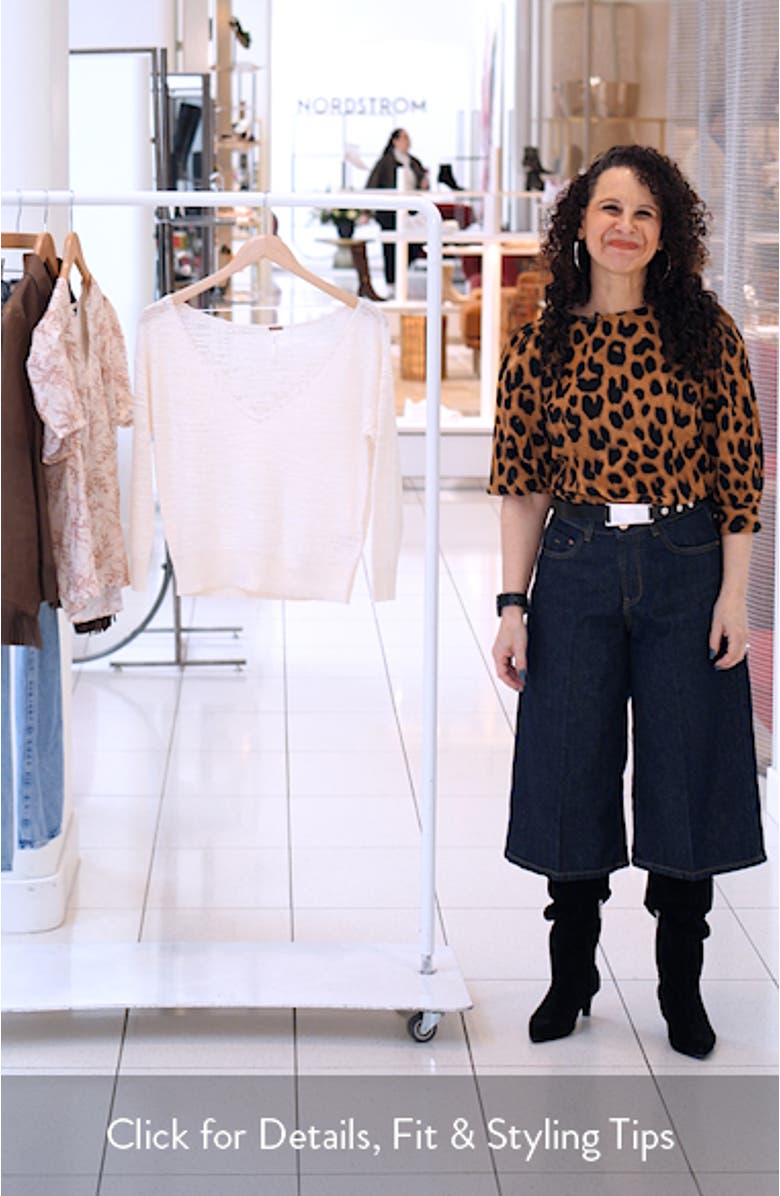 Open Stitch Crop Linen Blend Sweater, sales video thumbnail