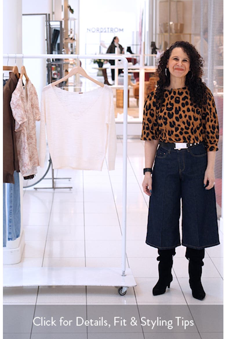 Open Stitch Crop Linen Blend Sweater video