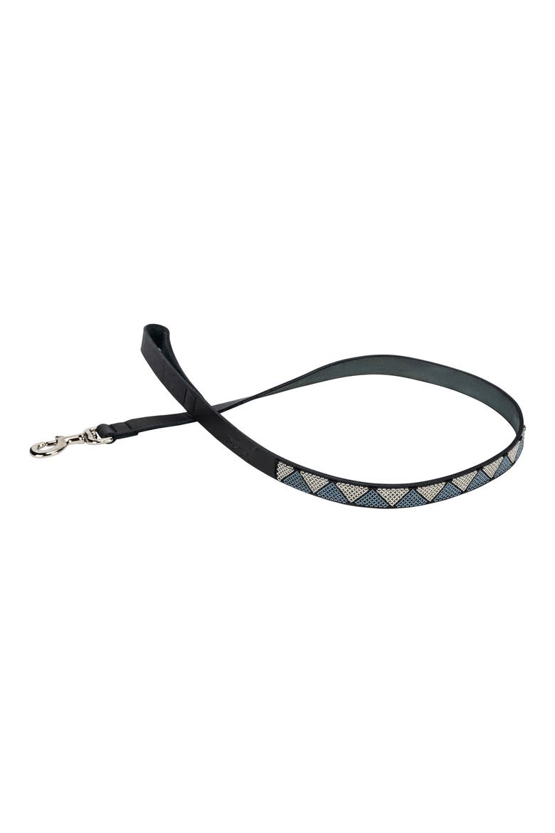 Beaded Leather Pet Leash, Main, color, SILVER CELESTIAL