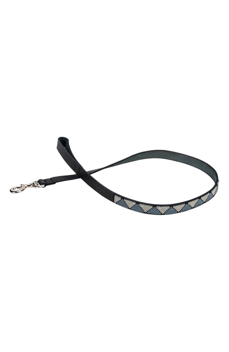 Jabulani Beaded Leather Pet Leash, Main, color, Silver Celestial
