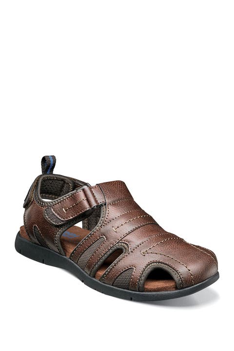 Rio Grande Leather Closed Toe Fisherman Sandal - Wide Width Available