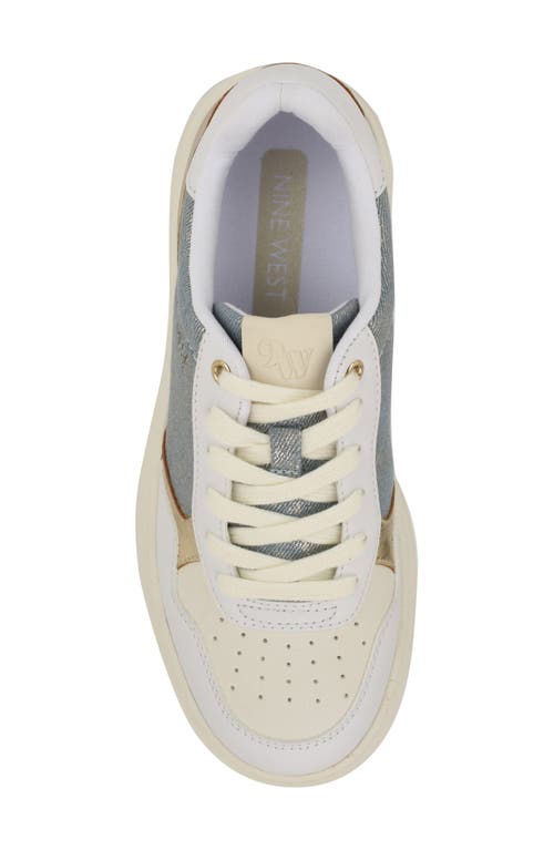 Shop Nine West Nenya Sneaker In Platino/denim