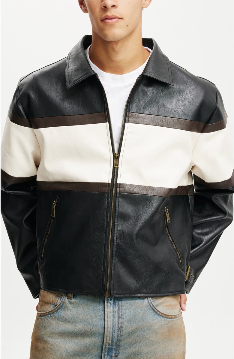 Cotton On Joey Faux Leather Jacket, Main, color, 