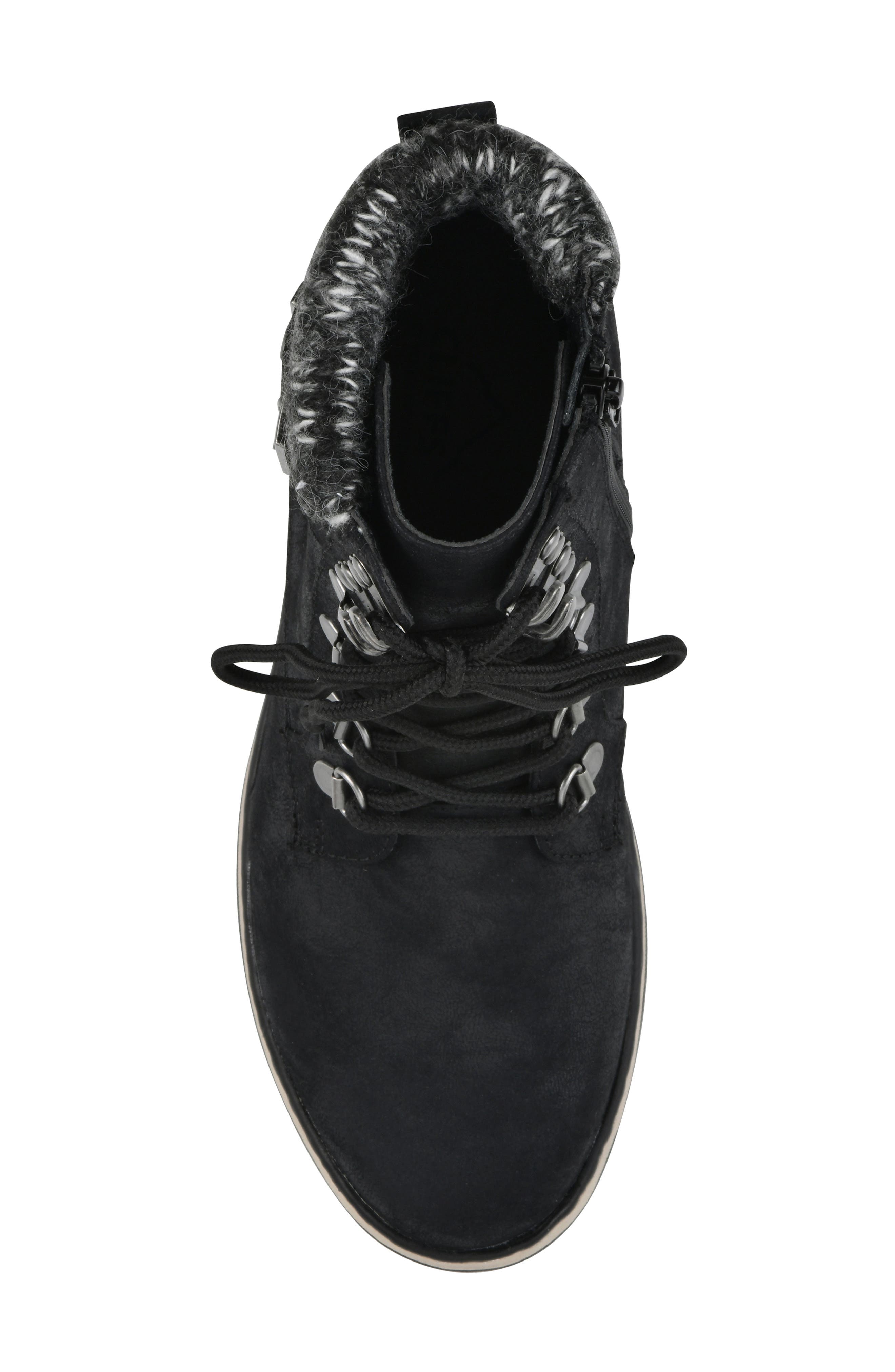 CLIFFS BY WHITE MOUNTAIN Kimmie Knit Cuff Side Zip Boot, Alternate, color, Black Fabric