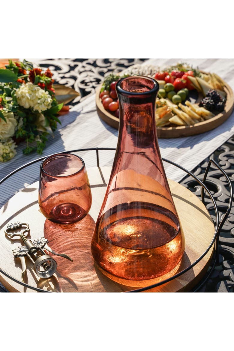 Segunda Vida Rosado Recycled Wine Decanter, Alternate, color, Pink