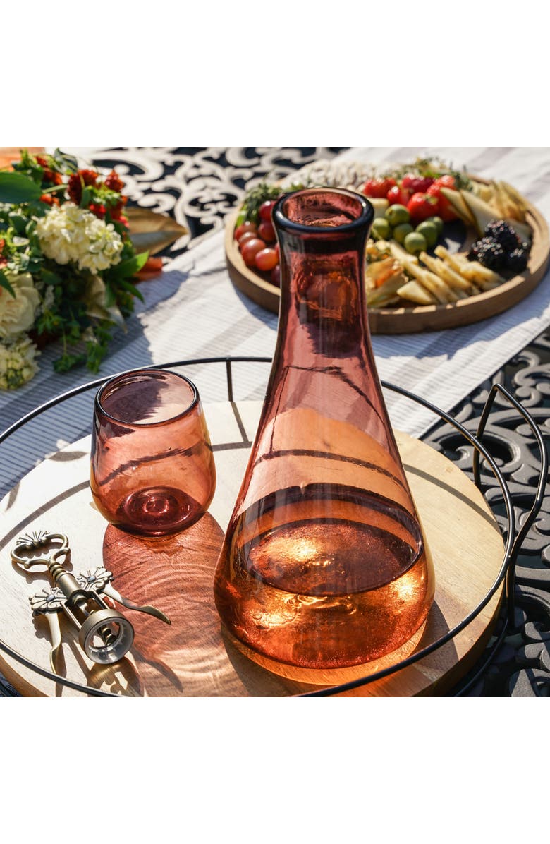 TWINE Segunda Vida Rosado Recycled Wine Decanter, Alternate, color, Pink