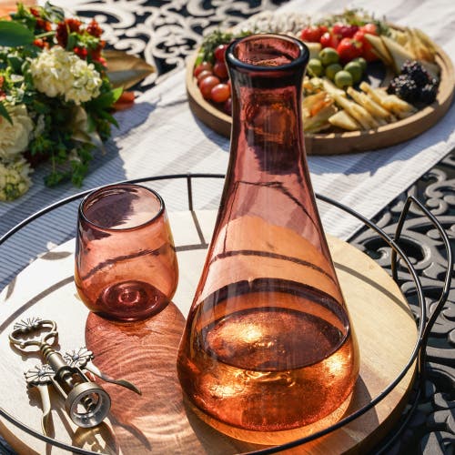 Twine Segunda Vida Rosado Recycled Wine Decanter In Pink