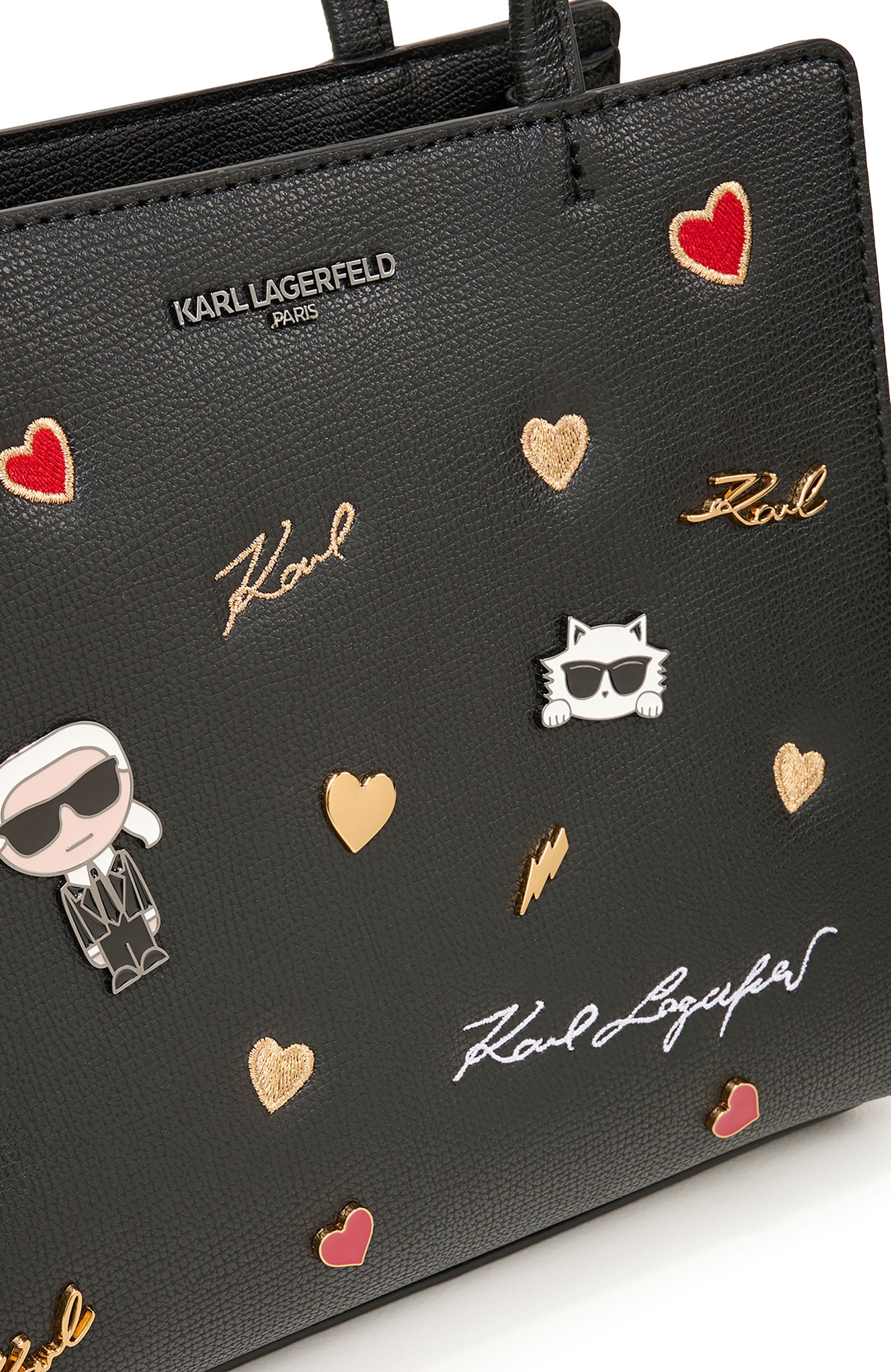 KARL LAGERFELD PARIS Maybelle Satchel, Alternate, color, Multi/Black