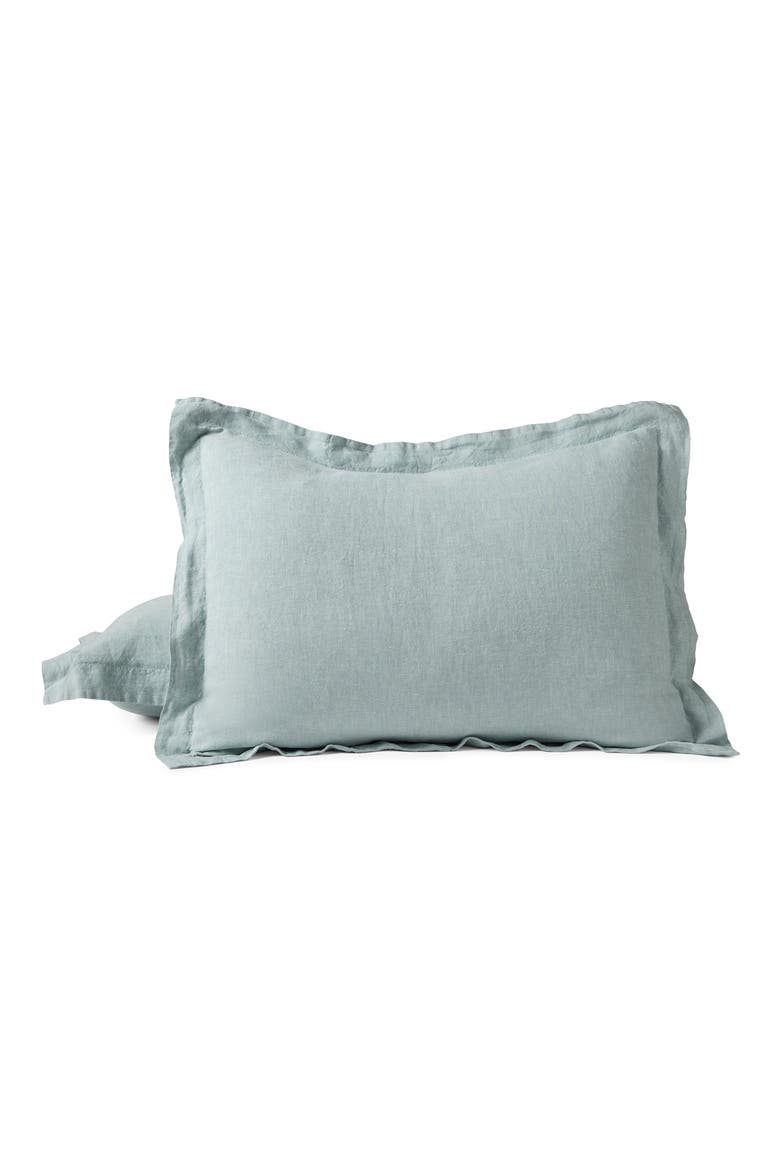 Relaxed Organic Linen Pillow Sham, Main, color, PACIFIC BLUE CHAMBRAY