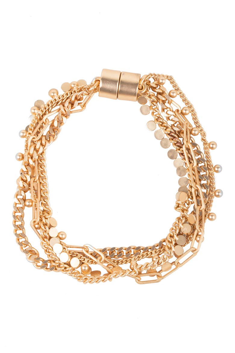 Mixed Chain Bracelet, Main, color, GOLD