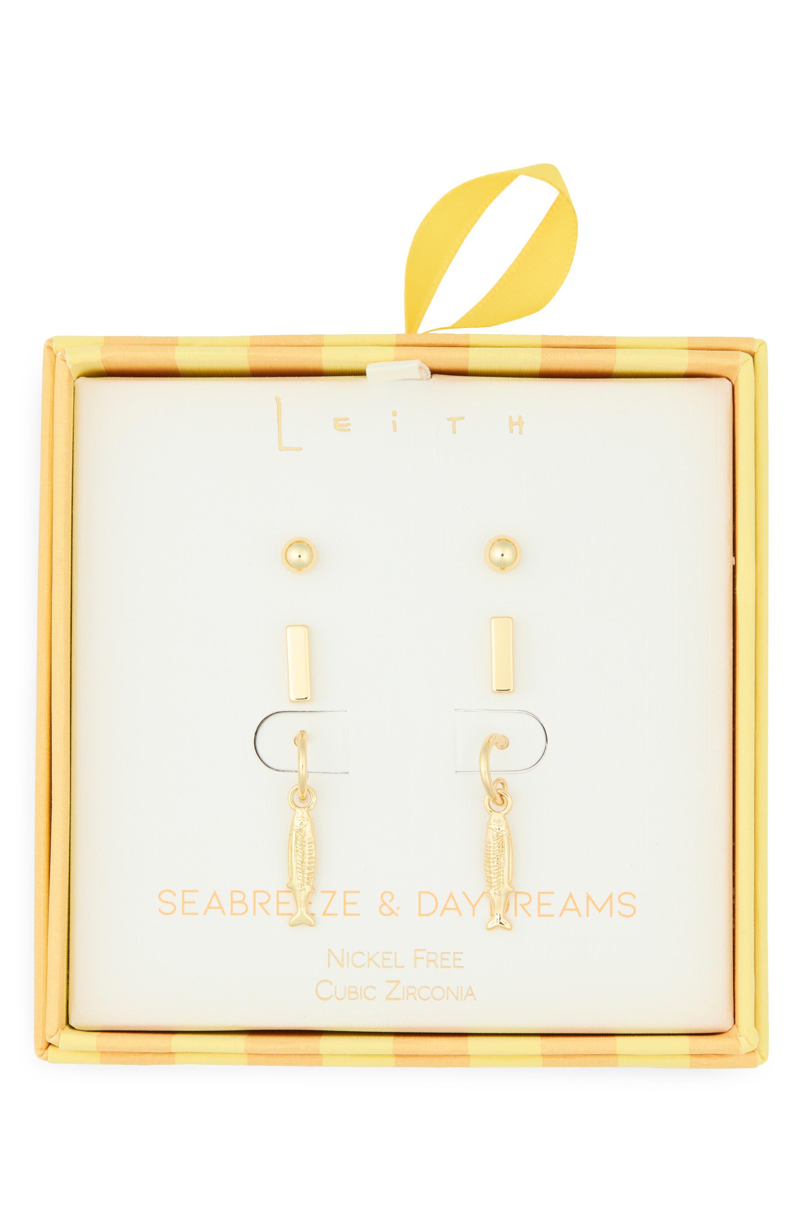 Leith Seabreeze & Daydreams Set of 3 Fish Earrings