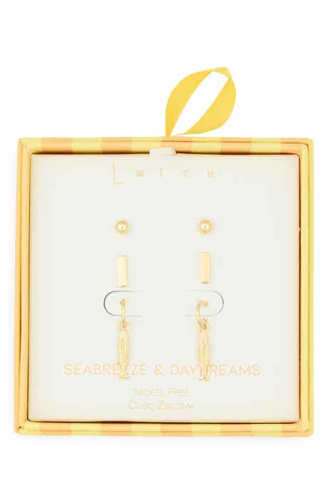 Leith Seabreeze & Daydreams Set of 3 Fish Earrings