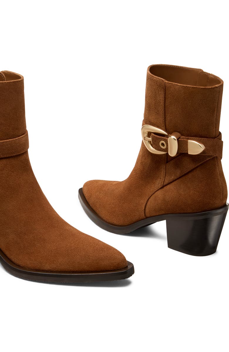 Stuart Weitzman Maven Western Bootie, Alternate, color, Doe/ Dark Brown