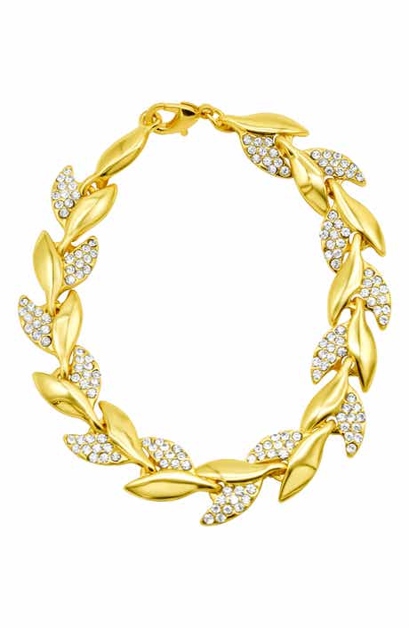 Adornia Crystal Leaf Bracelet