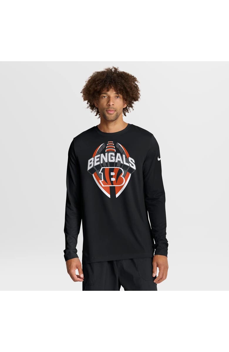 Nike Men's Nike Black Cincinnati Bengals Primetime Legend Icon Performance Long Sleeve T-Shirt, Main, color, Black