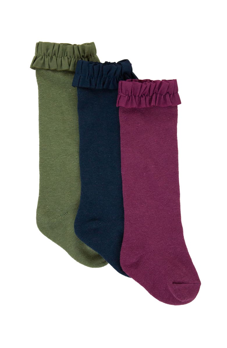 RuffleButts Toddler Girls 3-Pack Knee High Socks, Main, color,