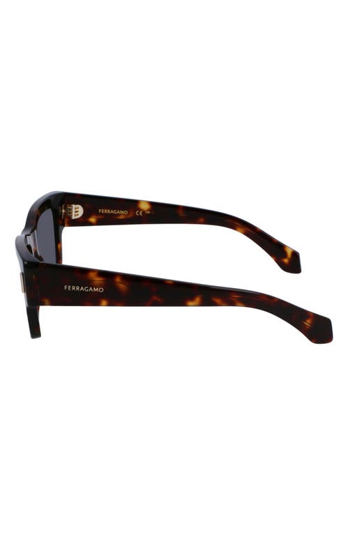 Ferragamo Rivets 53mm Rectangular Sunglasses In Brown