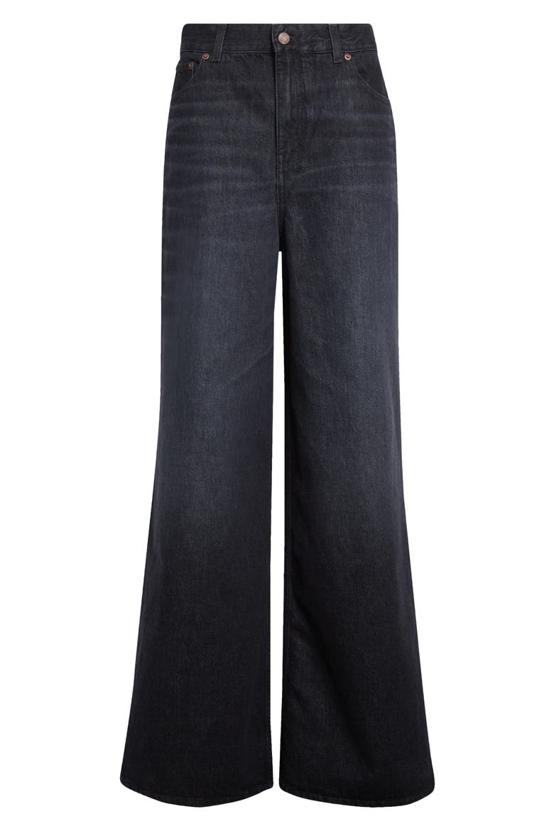 High Waist Wide Leg Jeans, Alternate, color, ONYX BLACK