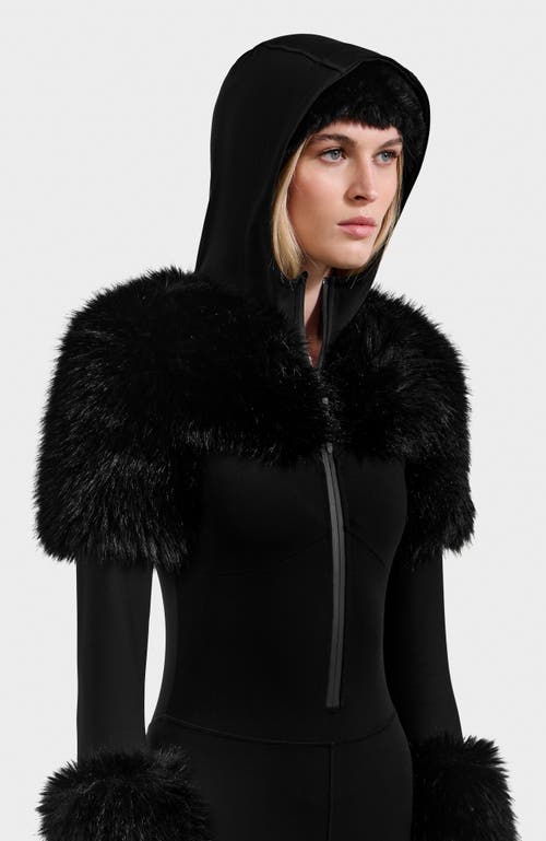 Rudsak Myla Catsuit With Faux Fur In Black